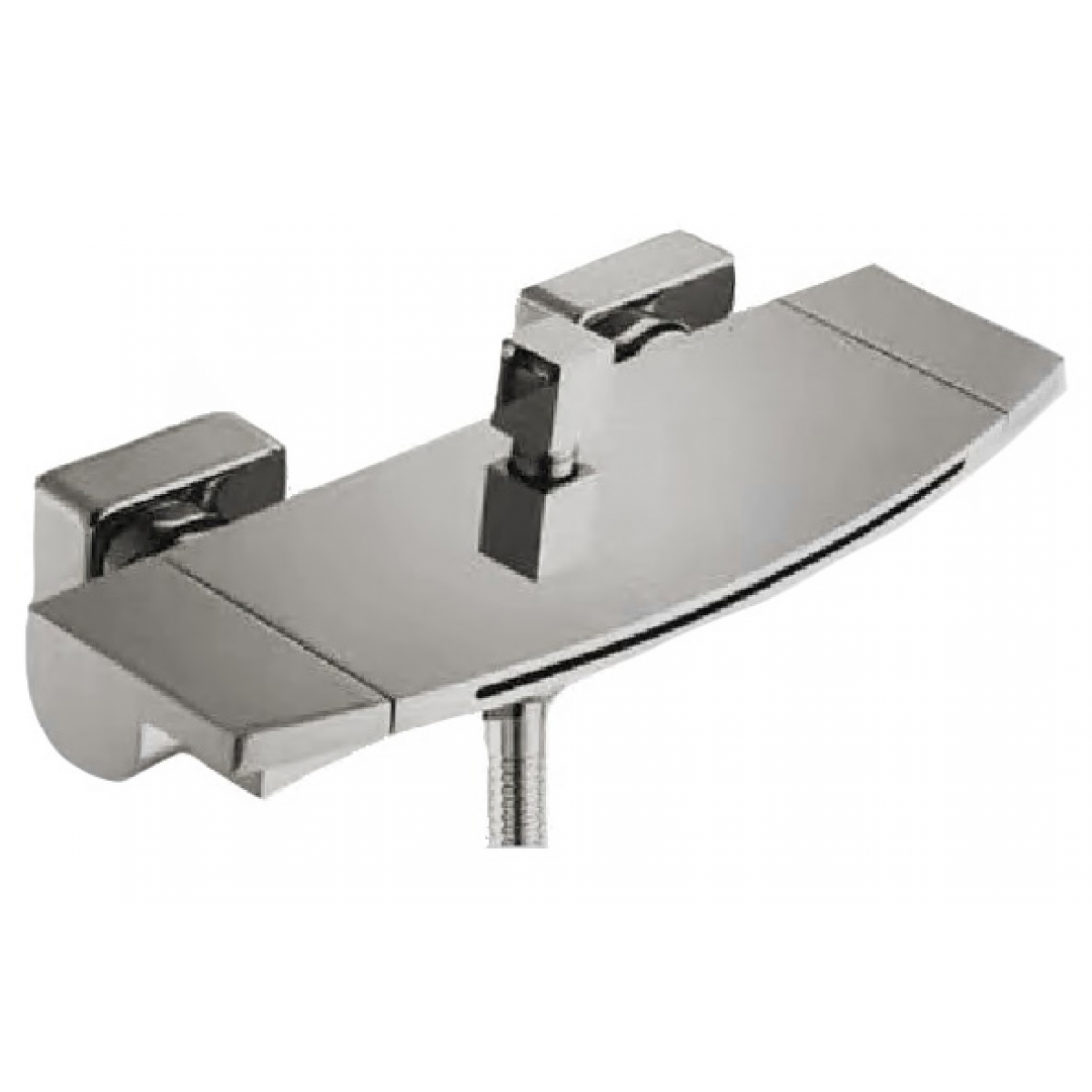 Goboss 282.13-02浴缸水龍頭 (拉絲鋼色)：現代簡約，耐用不銹鋼外觀